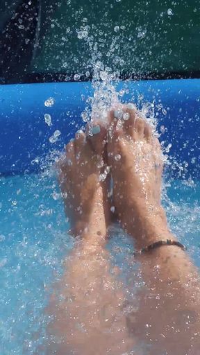 Water splashing on my toes