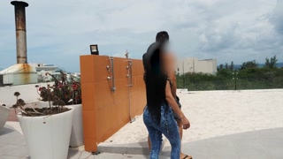 Risky Sex With A Dirty Venezuelan Slut On A Public Roof Top