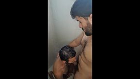 vincent and vitor kissing, sucking and cumming while bathing
