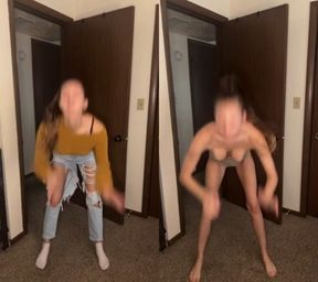TikTok queen takes it all off for the Halloween trend!