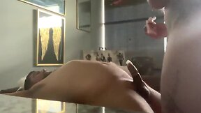 Large butt bbw she-male having fun with a client