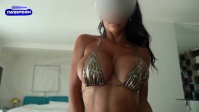 Asian Fitness Model gets fucked before live show