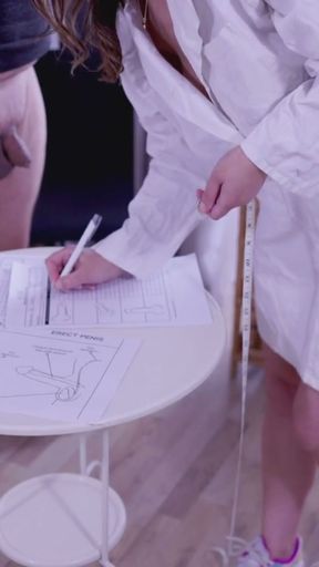 The nurse gave me the hottest gynecological exam. He measured my penis and helped me ejaculate.   Clip 1