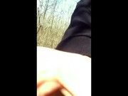 Walking with erection outdoor but I was too scared to cum public