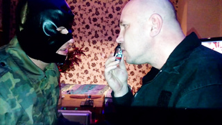 HORNY rock hard DOMINATION & SUBMISSION SESH with MILITARY MASCULINE - SMOKING and HIGHLY STIFF SMACKING in leather MITTENS