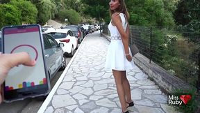 Wearing Vibrating Panties In Public Place - Hot Orgasm In Restaurant During Dessert