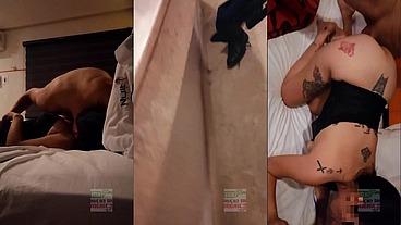Trio cuckold con una Milf mega caliente, le da miedo que la reconozcan pero que tal mega ensartada tragando verga y con mil tatuajes