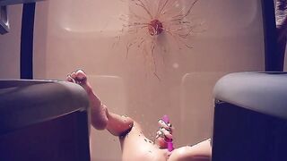 Katya Clover is squirting non stop on a glass table (teaser)