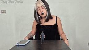 Giantess Gothic Boss shrinking tiny employee for Foot domination and Sweaty armpit humiliation and worship