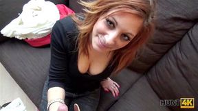 HUNT4K The redhead enchantress with fantastic breasts is delighted