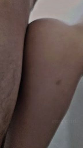 Skinny 19 year old and moaning in the bathroom without a condom