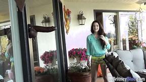 Britney Blue Plays Dildo Outdoor