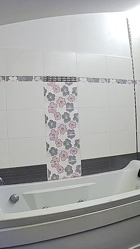 Stella Prepares to Take a Bath in the Bathroom - Real Amateur Voyeur Scene   Clip 1