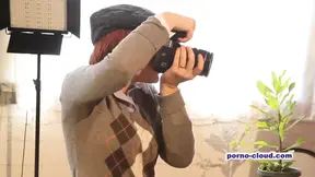 Lesbian models play with camera and each other's wet pussies