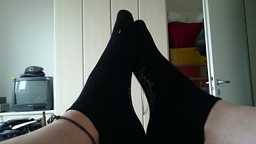 Wichsen mit Schwarzer Stinkesocke
