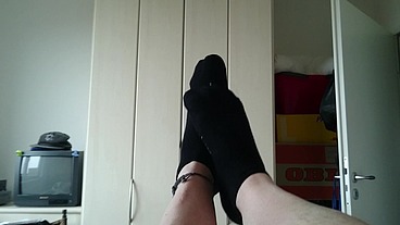 Wichsen mit Schwarzer Stinkesocke