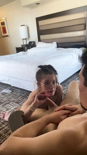 Hot, Huge Tit Brunette Makes Huge Cock Explode in Vegas