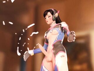 D.VA OVERWATCH TRANSEXUAL FUTA LEAVES CUM