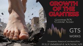 Growth of the Giantess - 42-Minute Custom Cruel Giantess Growth POV Audio - City Destruction, Size Worship, Immersive SFX & Goddess Domination by GTS Works (MP3)