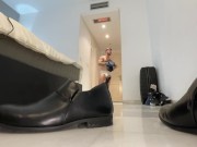 Macrophilia - Shrunken coworker found inside shoe