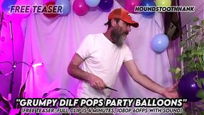 Angry Older Guy Busts Party Balloons