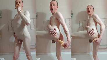 LanaTuls - Moscow Anal Slut and Whore. Hard Anal ManCunt Fucking by Dildo in BathTube