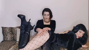 Boots and Fishnets Tease with Goddess Aurora (WMV)