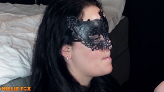 Hot MILF gargles and plays with a big load of cum before swallowing it - Millie Fox