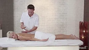 Ria Sun - Sexy Czech Blondie Gets Drenched In Oil And Fucked By Masseur
