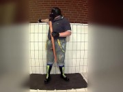 Skinpup riding baseball bat