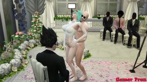 el matrimonio de bulma episodio 2 hermosa esposa recien casada en su boda le toman fotos eroticas al frente de su marido cornudo follada por el viejo netorare hentai