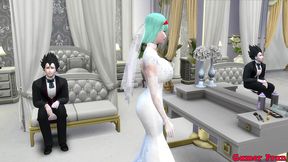 el matrimonio de bulma episodio 2 hermosa esposa recien casada en su boda le toman fotos eroticas al frente de su marido cornudo follada por el viejo netorare hentai