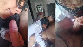 enfermeira morena gostosa faz boque na saida do servico