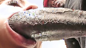 ”Titty Katie Kox squirts on ebony shaft”