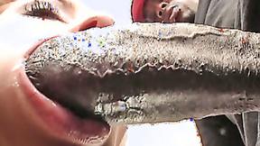 ”Titty Katie Kox squirts on ebony shaft”