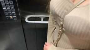 Public sex in the elevator after the party with my friend. We get caught!