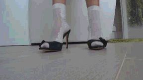 Hard toe tapping close up a