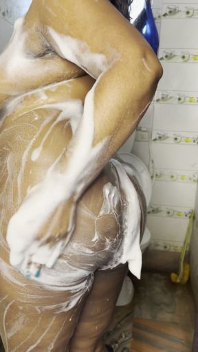 House Wife Taking Her Shower and Feeling Horny