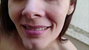 Hotwife sucks husband's cock with fervor in outdoor setting