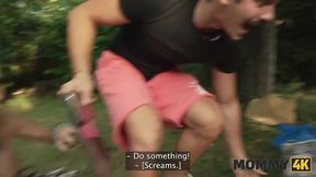 Sexy Mommy with Huge Tits Enjoys Unforgettable Outdoor Sex with Young Lover