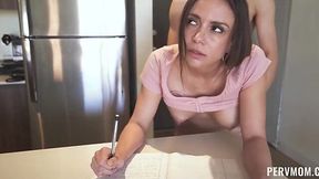 Freeuse stepmom got fucked while helping me with math class