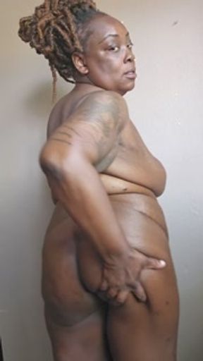 Cheating ebony wife showing off my body