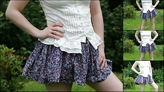 miniskirt outdoors in the garden