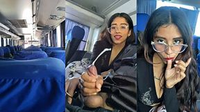 Pendeja With Glasses Makes Me Cum 2 Times On The Bus