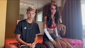 Young friends are left alone at home and lose their virginity