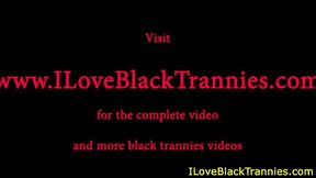 Black tgirl cocksucked in foursome