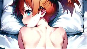 Busty AI-generated Misty sucks huge 3D cock