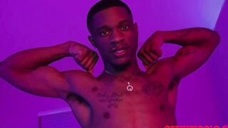 Hand job With 2 Mitts! Damion Dayski Masturbates His BIG BLACK COCK Until He Spunks!