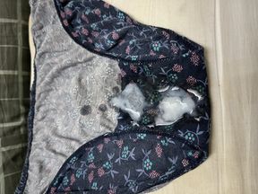 Step sister panties Jerked off three times onto the underwear