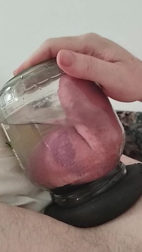 Ball Pumping Session - Huge Swollen Balls &amp; Powerful Cum Fountain Finish